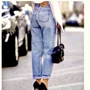 VTG Y2K LEVIS 550 TAPERED FIT HIGH RISE REWORKED RAW SPLIT-HEM DENIM JEANS 10/12